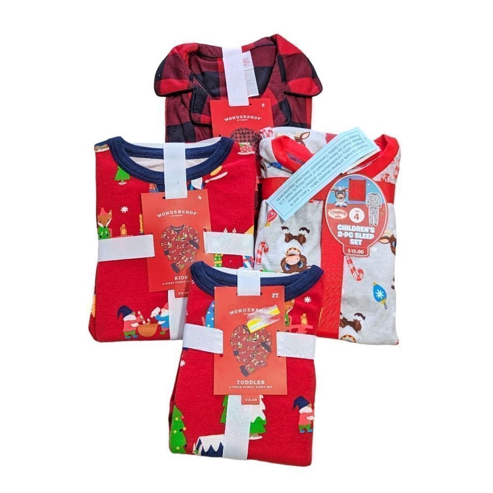 Christmas Pajamas 4 Pj sets Bundle Pack sizes 5, 4 and 2T‎ NWT